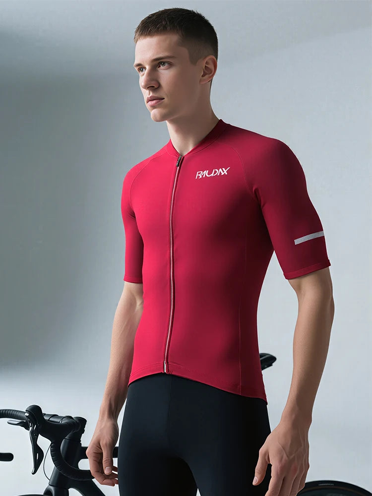 RAUDAX Men's Short Sleeve Cycling Jersey Set with Bib Shorts MTB Bike Clothing High Quality Ropa Ciclismo Bicycle Uniform