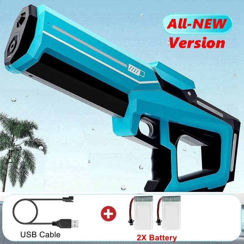 Electric Water Blaster Gun Children Automatic Water Pistol WaterGun with Led Light Summer Outdoor Game Party Toy for Adults Kids