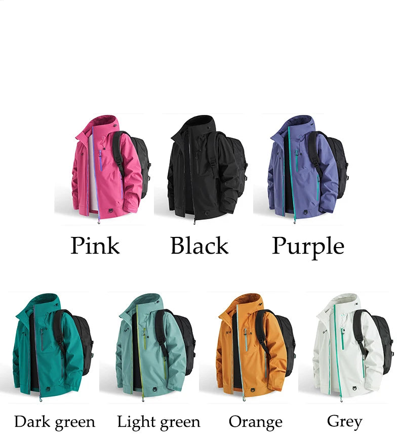 Unisex Hiking Jacket Waterproof Autumn Windbreaker Ourdoor Hooded Coats Women New Jacket Men Fishing Camping Climbing Coats