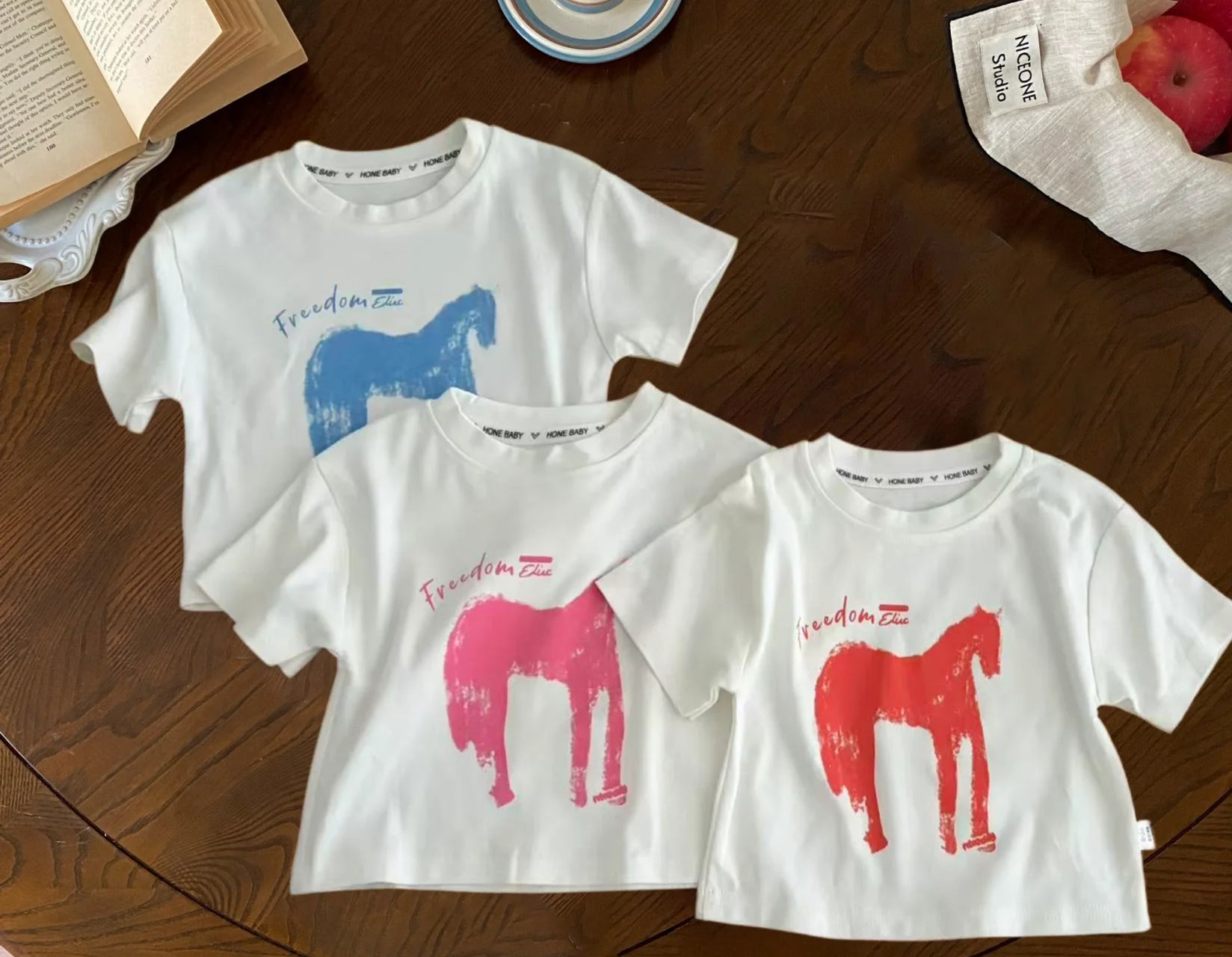 Kids Summer Loose T-Shirt Boys Girls Cartoon Print O-Neck Cotton Short Sleeve Top 1-10Y Children Korean Style Clothes