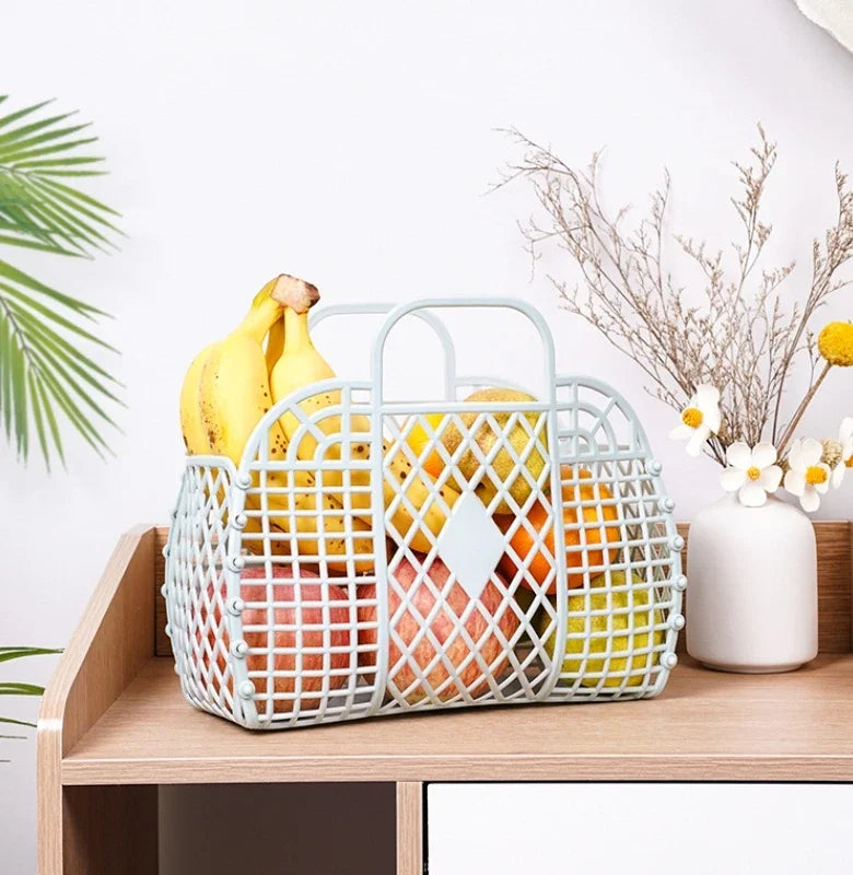 Detachable Shower Plastic Bath Bathroom Hollow Wash Storage Shopping Basket Home Storage Organization