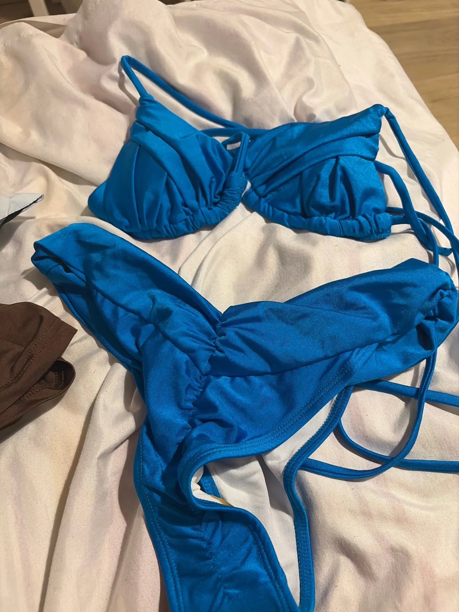 Sexy Folds Bikini Set Solid Micro Bikinis Women Swimsuit Female Triangle Swimwear Beach Wear Bathing Suit