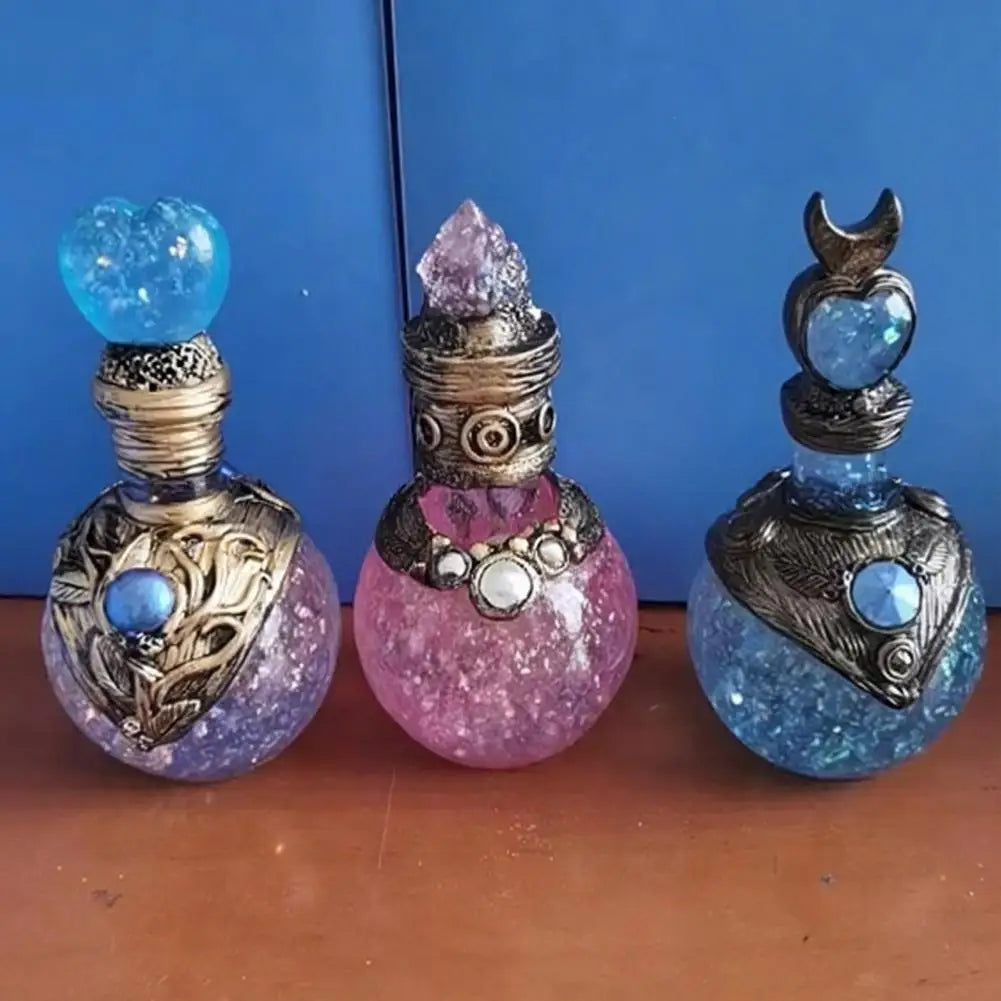 Magic Potion Bottle Mermaid Inspired Mermaid Perfume Bottle Vintage Resin Quartz Wishing Bottle Handmade Gift for Her G