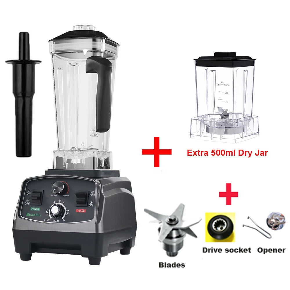 Biolomix BPA Free 2200W Commercial Grade Timer Blender Mixer Heavy Duty Automatic Fruit Food Processor Ice Crusher Smoothies
