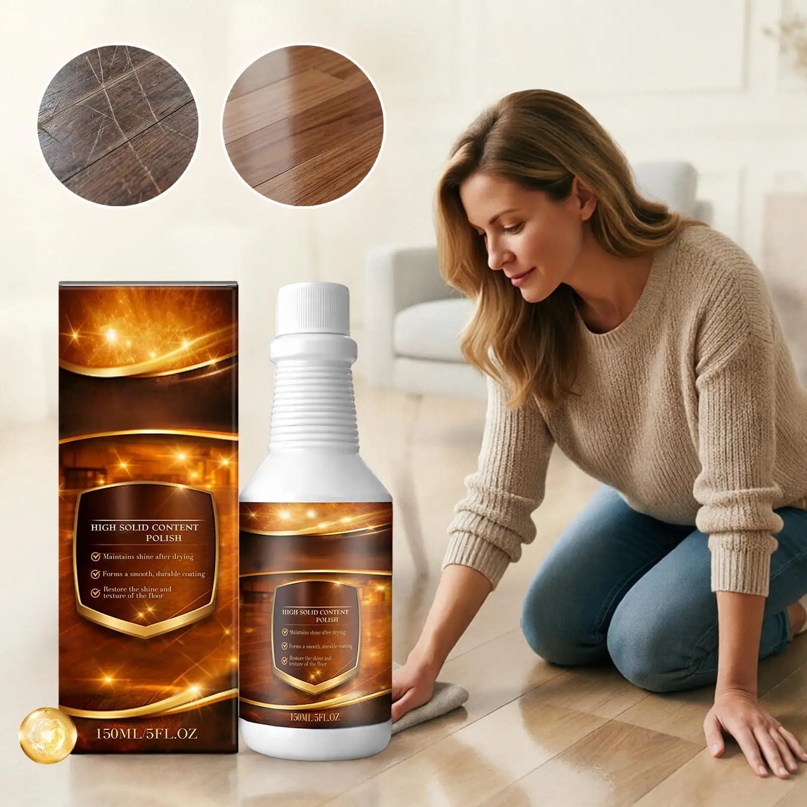 150ml Floor Restore Solution liquid Flooring Renewal Agent Wood Floor Polishing Care for Home Apartment Dormitory Living Room