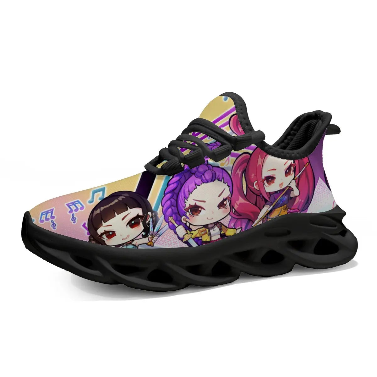Children's Casual Shoes Cartoon Girls Music Notes Print Casual Sports Sneakers Casual Running Shoes for Men Women Larges