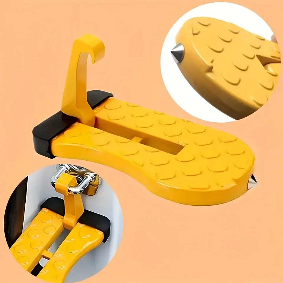 1 Aluminum Alloy Car Door Foot Pedal Assist Hook Top，Foldable Roof Rack Door Step，Easy access to the car roof，Universal Car Moun