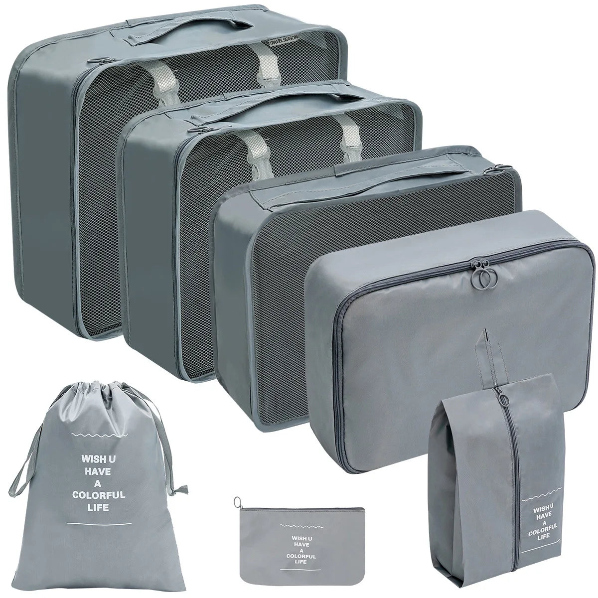 7/10 Pcs Set Travel Organizer Storage Bags Suitcase Packing Cubes Cases Portable Wardrobe Luggage Clothes Shoe Pouch Fold