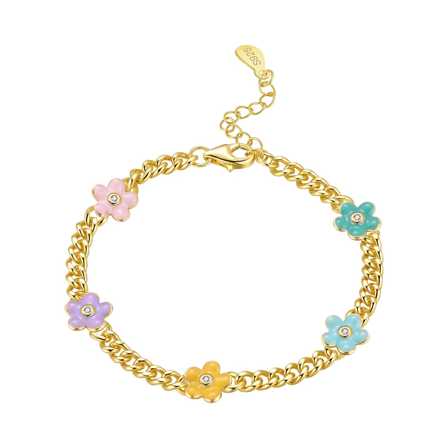 Original 925 Sterling Silver Zirconia Tennis Chain Bracelet for Women Adjustable Gold Color Hot Sale Ideal Birthday Party Gifts