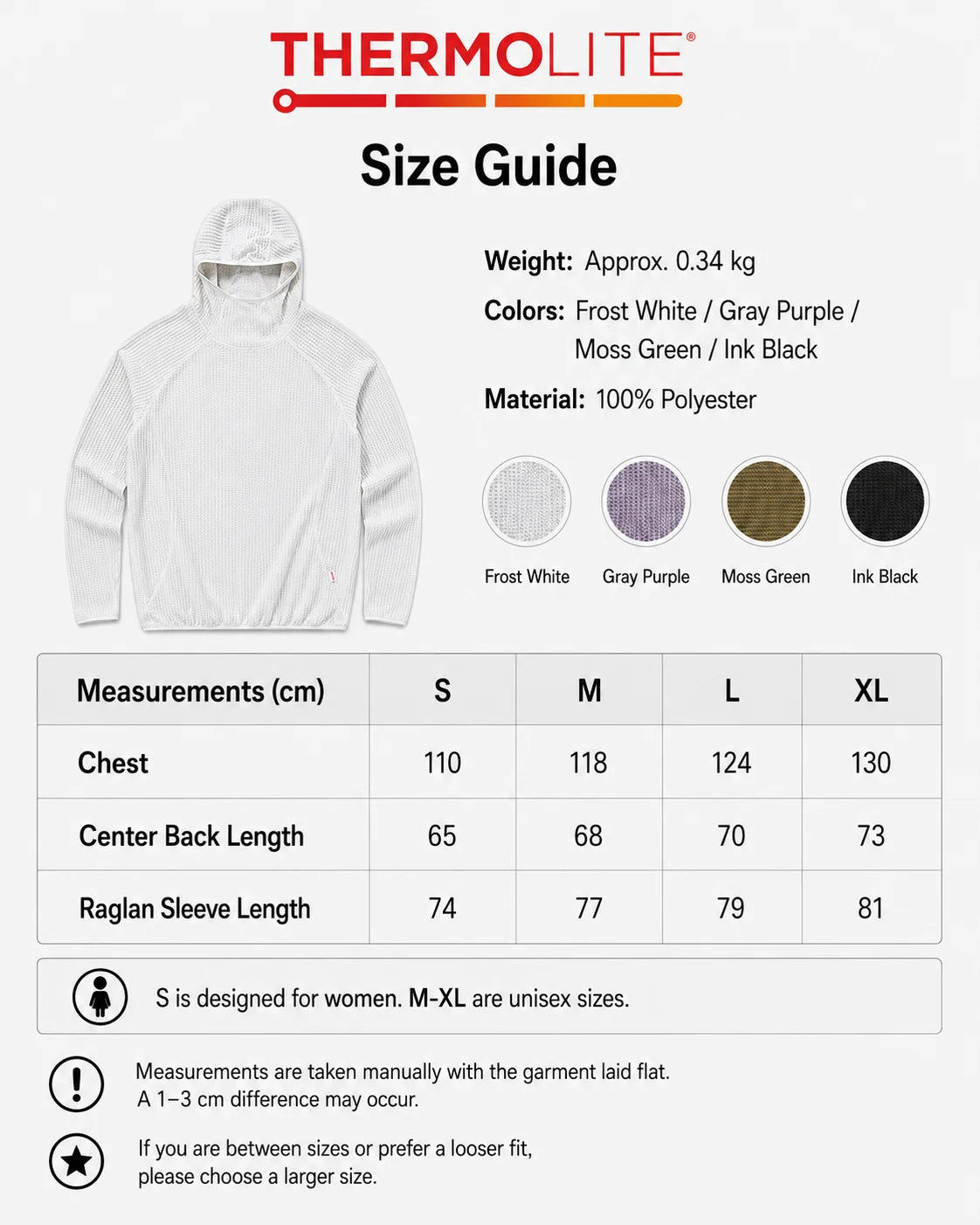 Thermolite® Hooded Sweatshirt: 2025 Winter Lightweight & Warm Hoodie Unisex Solid Color Thickened Hoodie for Autumn and Winter