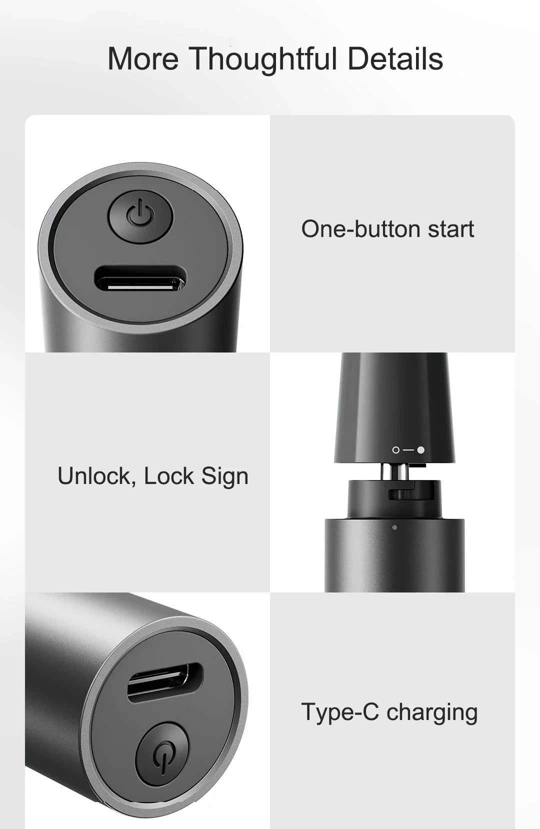XIAOMI Mijia Electric Nose Trimmer- Rechargeable Ear Nose Hair Clipper Portable Skin-friendly Painless Eyebrow Trimmer for Men