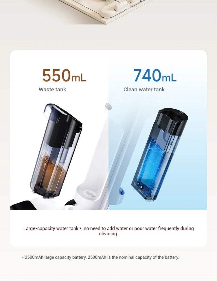 Xiaomi Mijia Cordless Wash Vacuum 2C, Electrolytic Water Sterilization, Anti-Tangle Brush for Pet Hair,Maternal-Infant Certified