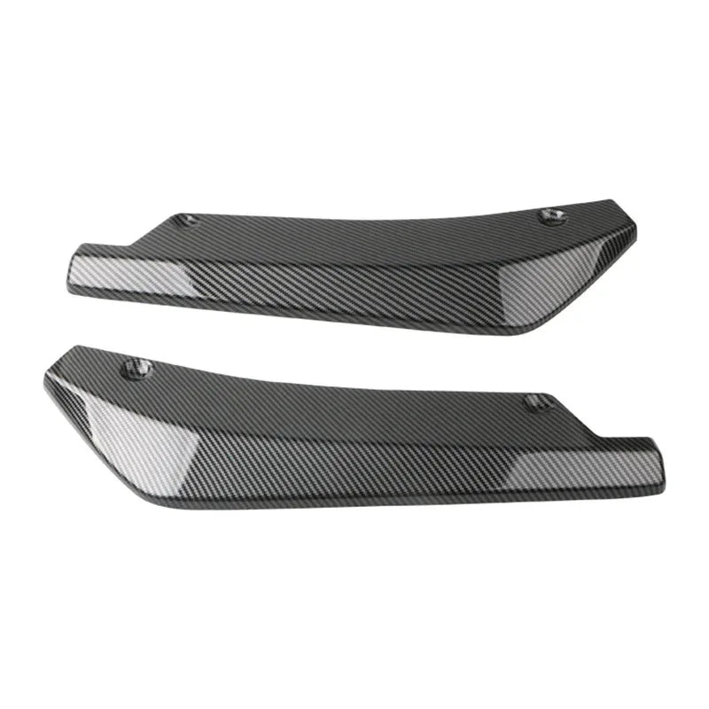 2pcs Universal Car Rear Bumper Lip Diffuser Splitter Spoiler Scratch Protector Black Carbon Fiber Rear Lip Wrap Angle Splitters