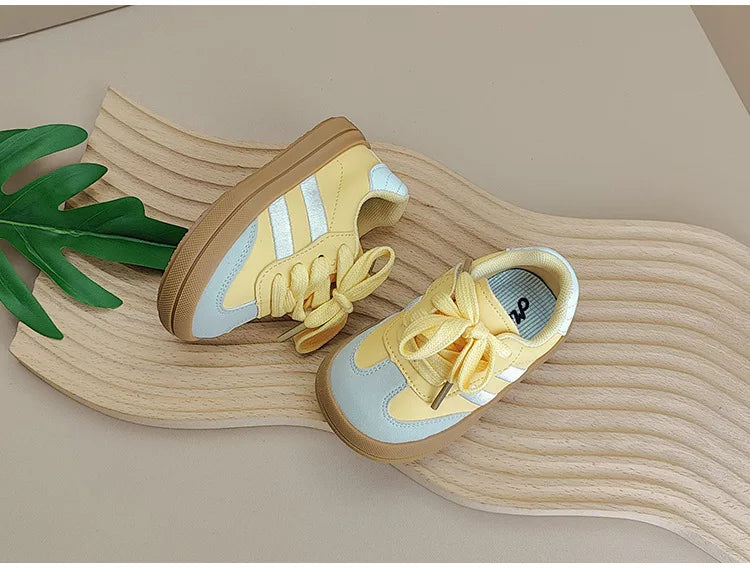 2025 New Spring Baby Shoes Leather Toddler Kids Sneakers Outdoor Boys Tennis Soft Sole Fashion Little Girls Sneakers EU 16-25
