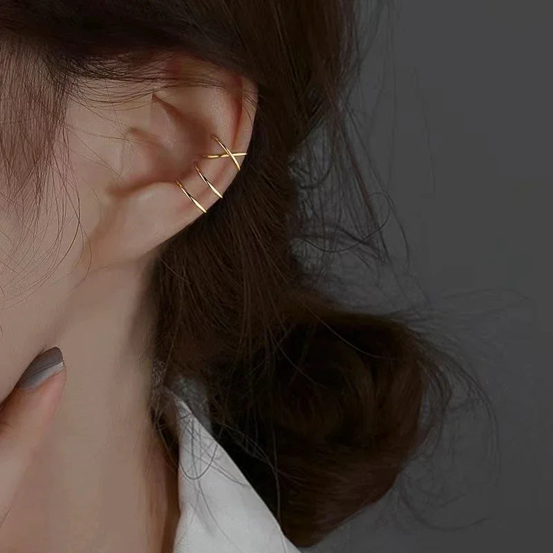 Stainless Steel Clip Earrings for Women High Quality Creative Simple C Non-Piercing Ear Clip Cuff Ear Buckle Trend Jewelry Gift
