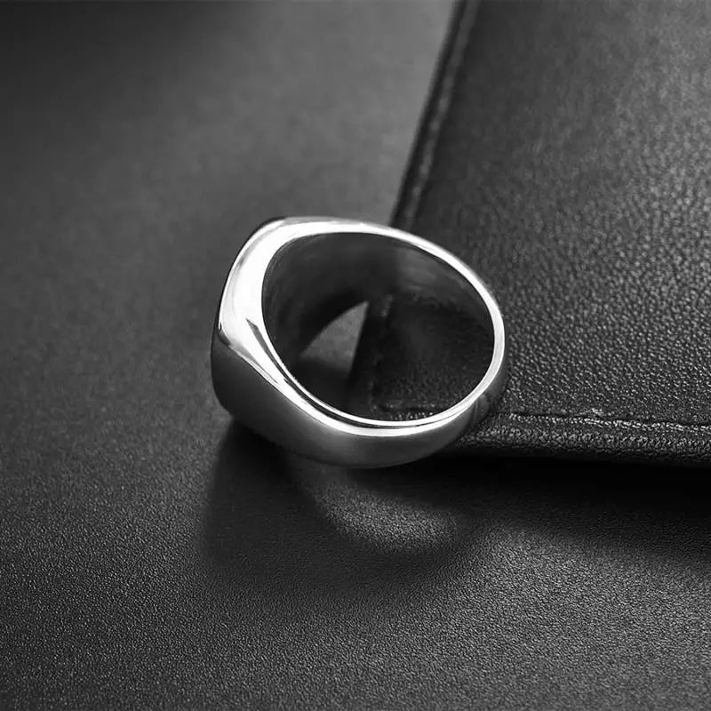 Jiayiqi Men'S Ring Punk Rock 316L Stainless Steel Signet Ring For Men Hip Hop Party Jewelry Male Wedding Gift Custom accept