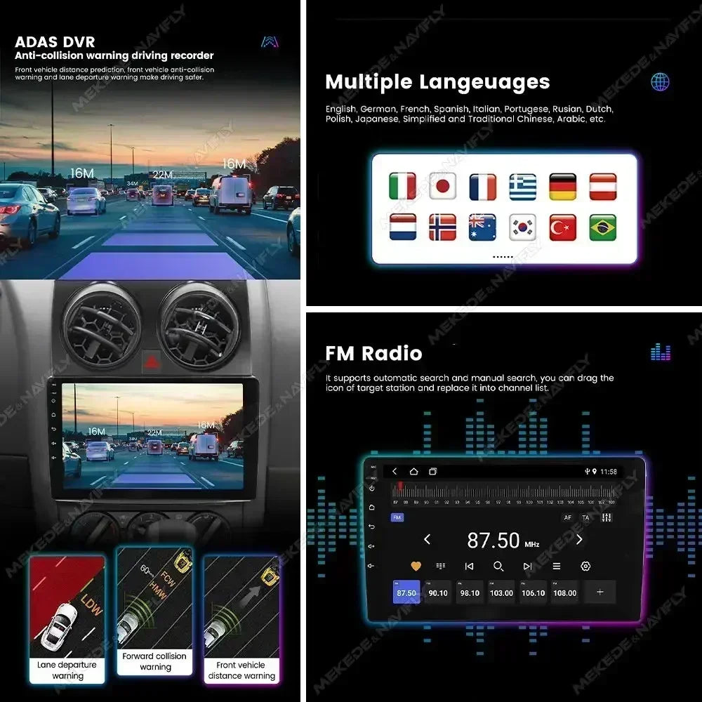 Wireless for CarPlay Android Auto Car Radio for Toyota VIOS Yaris 2007-2012 Video Multimedia Player GPS Stereo Head Unit BT WiFi