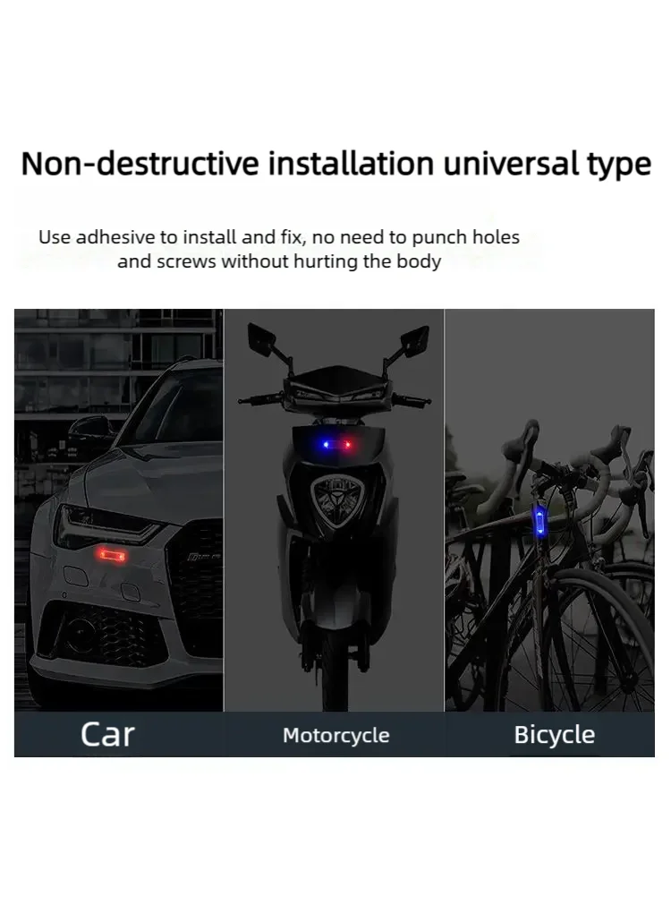 Car Mini LED Solar Power Warning Light Night Security Simulated Alarm Wireless Anti-Theft Caution Lamp Strobe Dummy Alarm Lamp