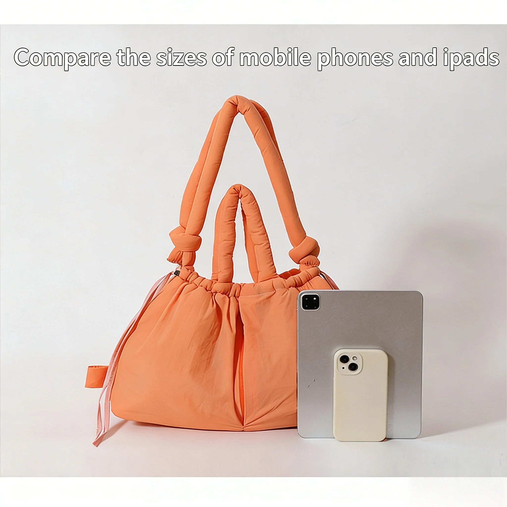 Casual nylon padded tote bag designer soft puffer women shoulder crossbody bags Simple Vintage large capacity handbags 2026