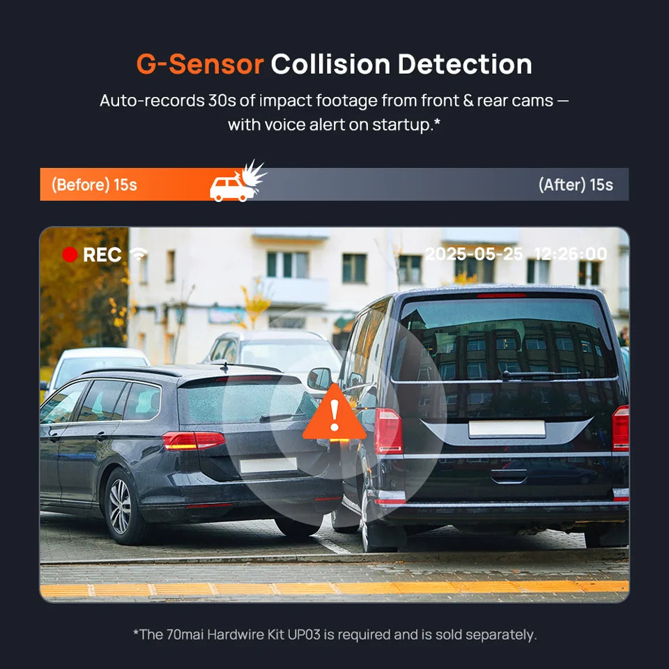 70mai 4K Dash Cam A800SE Upgraded Version of 70mai A800S Voice Control Supercapatior GPS ADAS Car DVR 70mai A800SE UHD Wifi 6