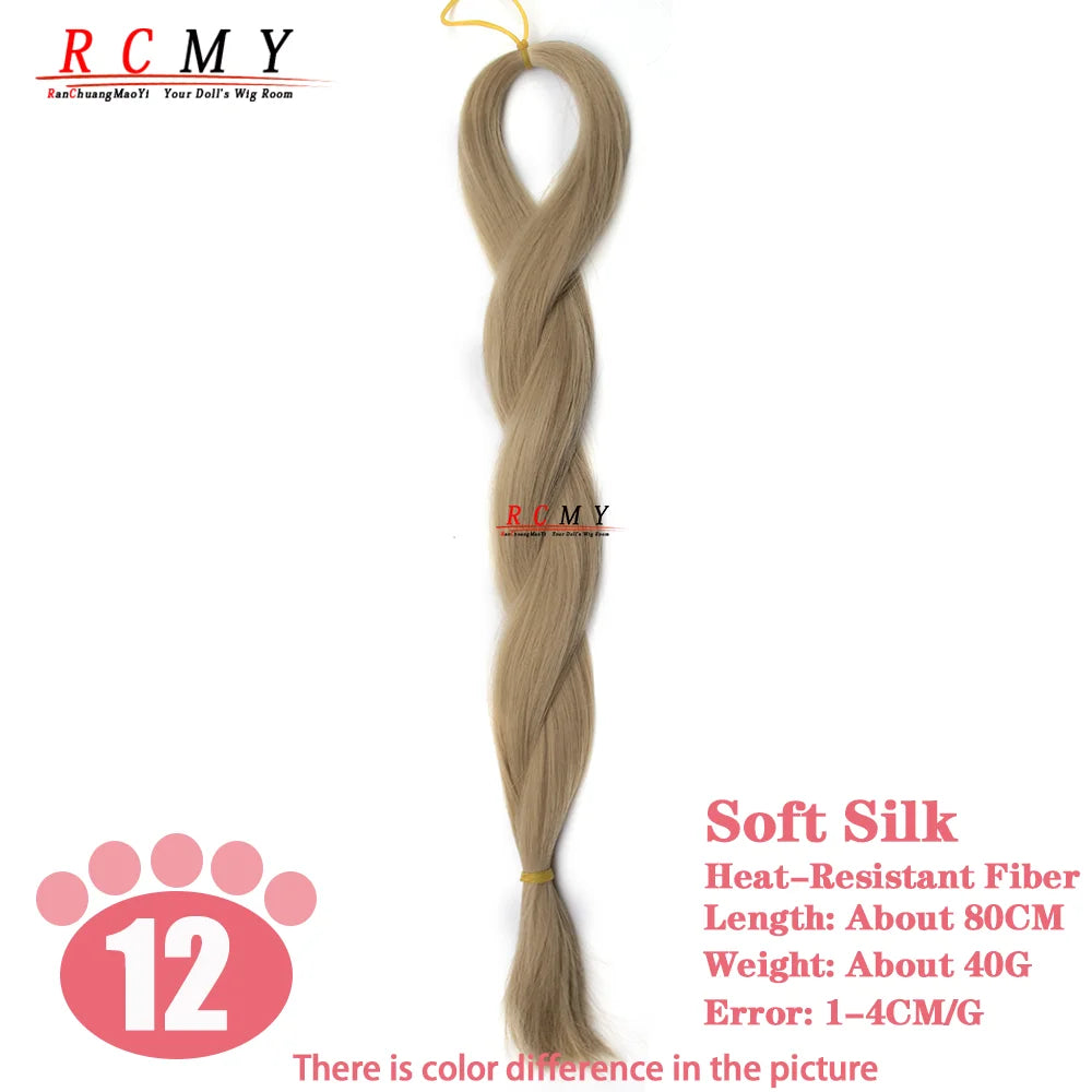 RCMY Soft Silk Doll Hair BJD/SD Blue Doll Wig Heat-resistant Synthetic Nylon Fiber 1/3 1/4 1/6 Doll Accessories
