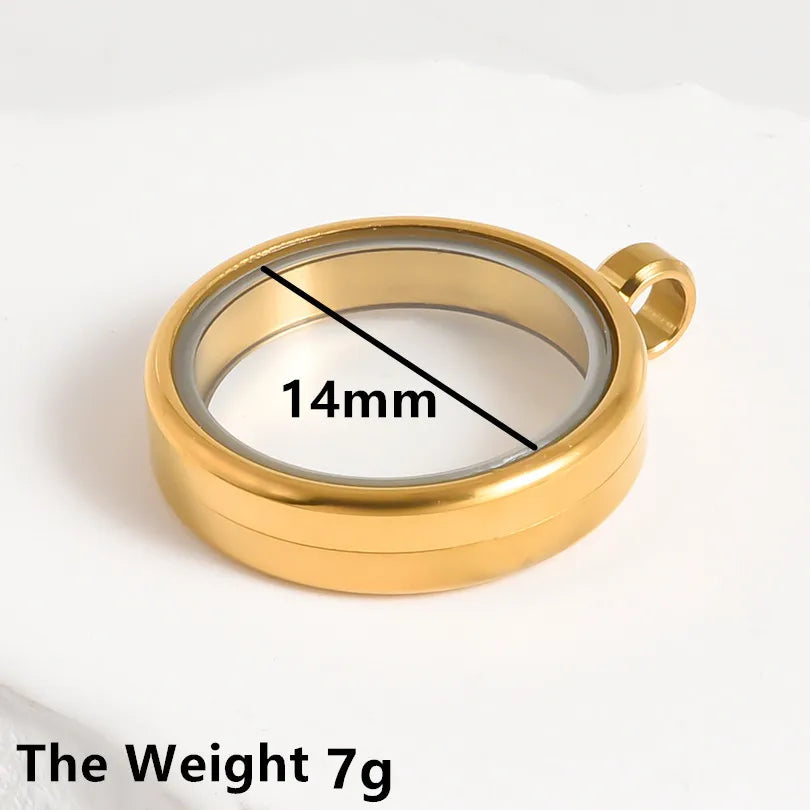 1Pc Stainless Steel Round Reliquary Photo Coin Holder Locket Pendant Openable Glass Cremation Urn Relicario Colgantes Jewelry