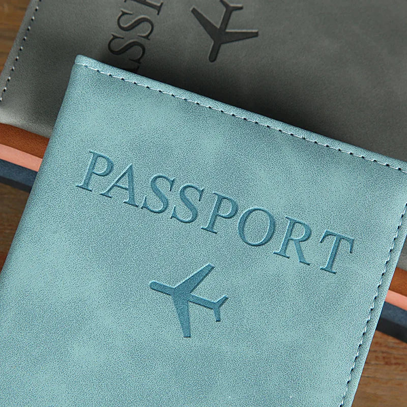 Lover The World Map Passport Cover Hot Stamping Simple Plane Women Men Travel Passport  Case Holder Fashion Wedding Gift