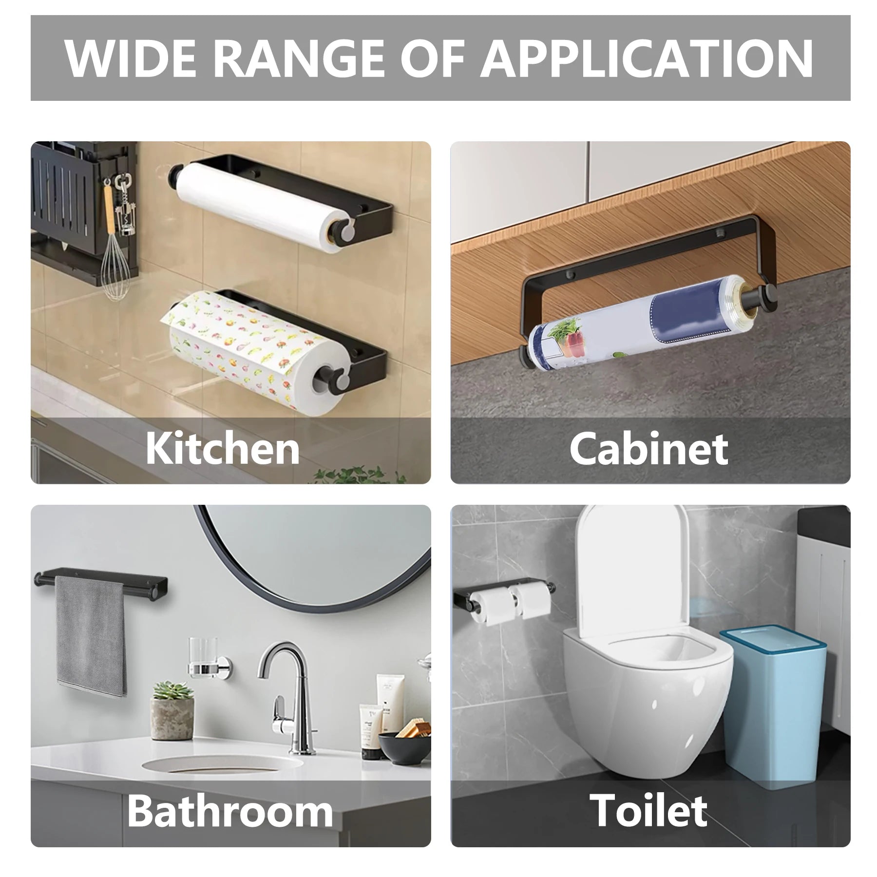 Stainless Steel Kitchen Paper Holder Plastic Wrap Holder Kitchen Accessories Kitchen Paper Dispenser Kitchen Supplies
