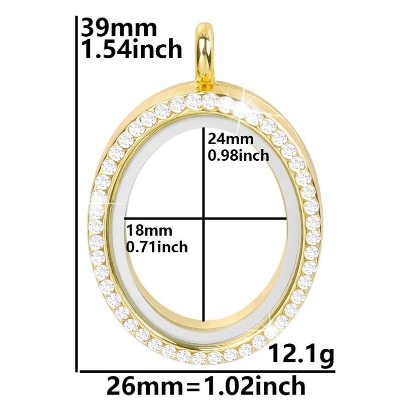 1Pc Punk Heart Round Memory Reliquary Photo Medaillon Pendant Glass Geometric Cremation Ashes Floating Locket кулон Jewelry