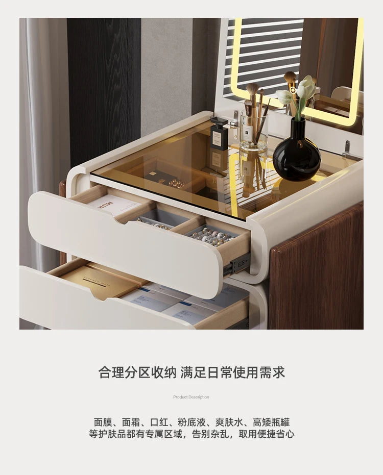 Dressing Table Bedroom Minimalist Design New Mini Bedside Table Storage Elegant Stylish Coiffeuse Maquillage Meuble Furniture