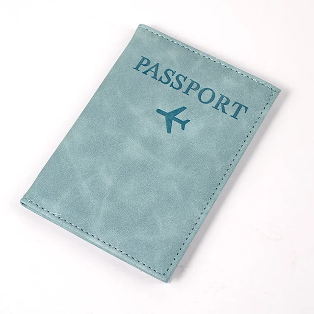 PU Leather Passport Cover For Men & Women World Map Travel Passport Case Organizer - Protective Card Holder ID Document Covers