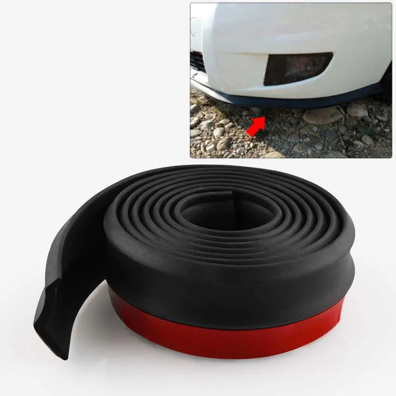 Car Front Bumper Lip Splitter Spoiler Rubber Skirt Protector Body Trim Bumper Lip Strip Car Side Skirt