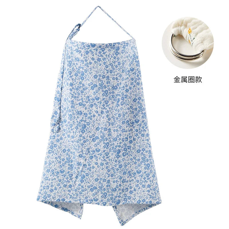 Nursing Cover Breastfeeding Privacy Baby Feeding Shawl, Breathable Cotton Muslin Adjustable Nursing Wrap for Moms