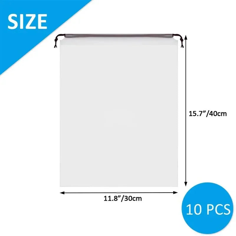 5/10PCS Portable Shoe Storage Drawstring Storage Bag for Sundries Travel Makeup Bag Waterproof Transparent Plastic Storage Bag