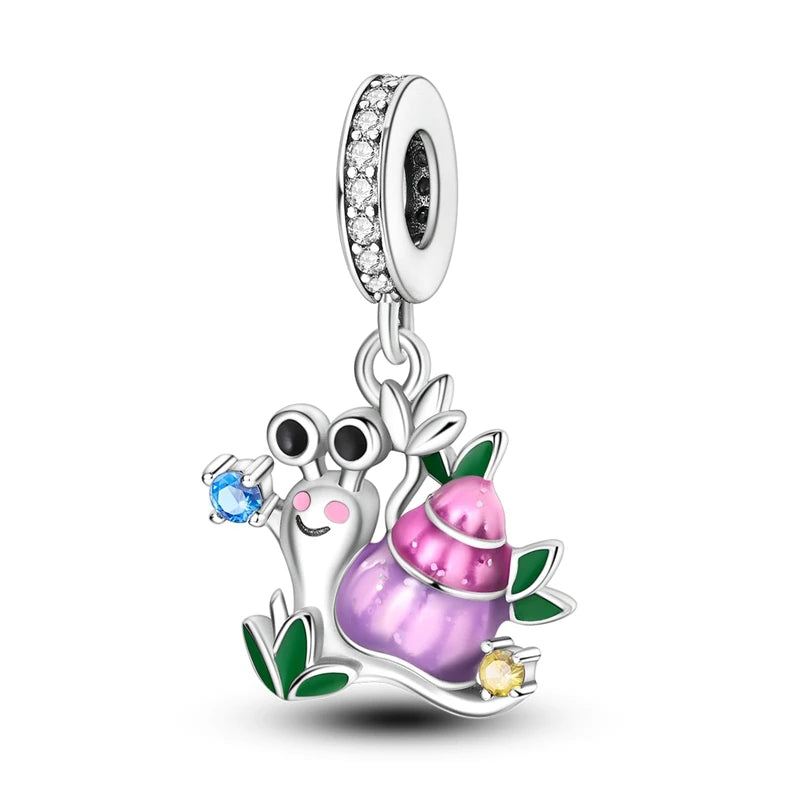 MULA Pink 925 Sterling Silver Charms Pendant Perfume Dreamcatcher Heart Love Beaded Fit Original Bracelet Women DIY Jewelry Gift