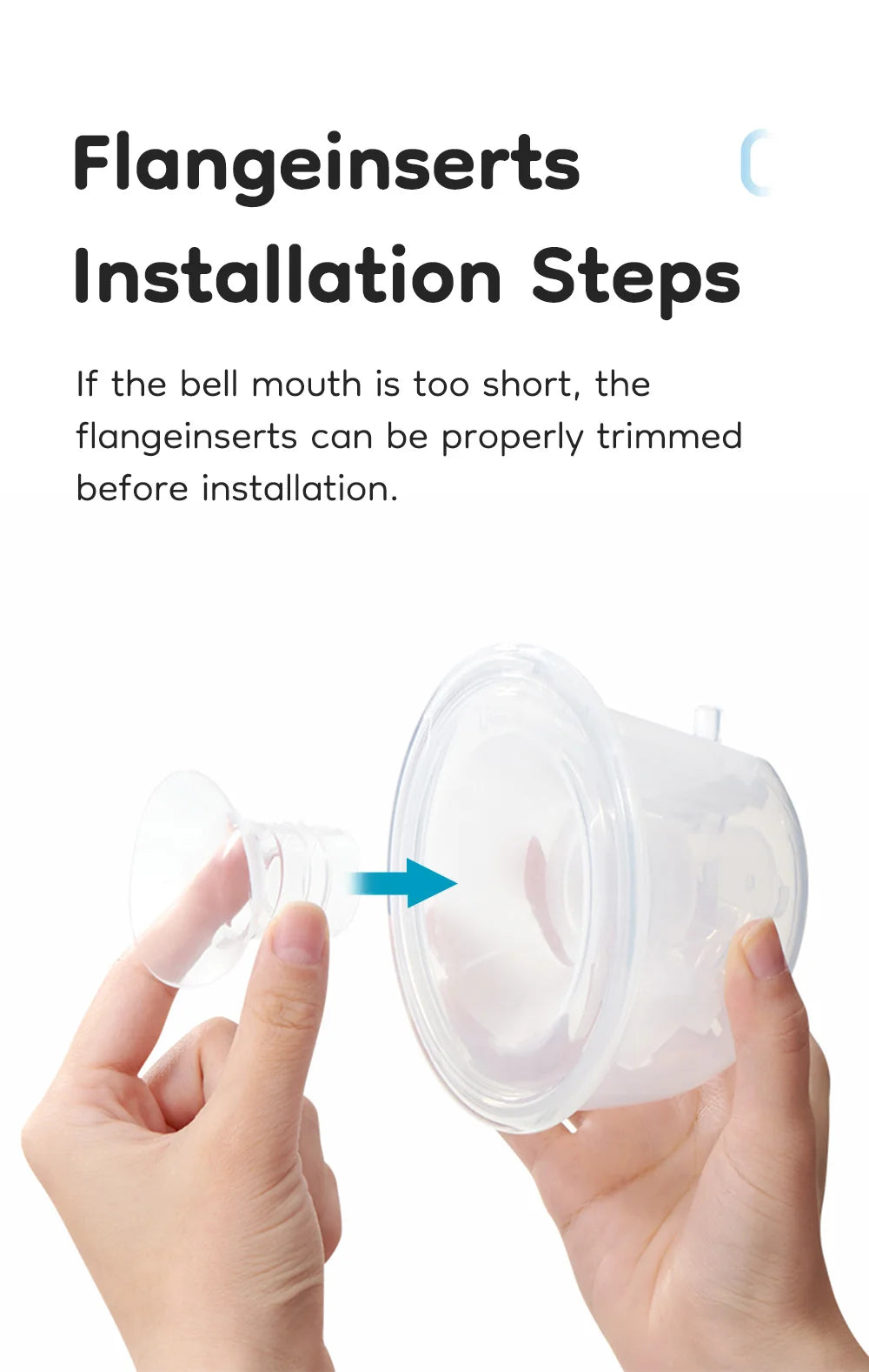 MAMIJOY Silicone Flange Inserts for Breast Pumps Electric Breast Pumps Nipple Tunnel Narrow Connector 13/15/17/19/21/24mm Flange