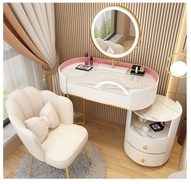 Bedroom Wooden Dressing Table Drawer Girls Led Light Standing Dressing Table Mirror Makeup Mesa De Maquillaje Rome Furniture