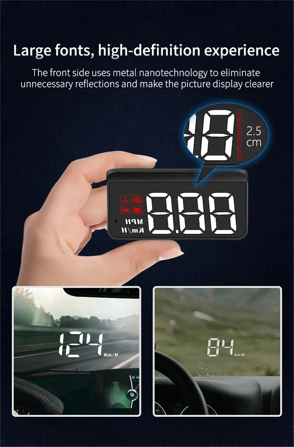 M3 OBD2 HUD / M1 GPS Head Up Display Auto Projection GPS Speedometer Digital Car Accessories Glass Projector Display HUD Alarm