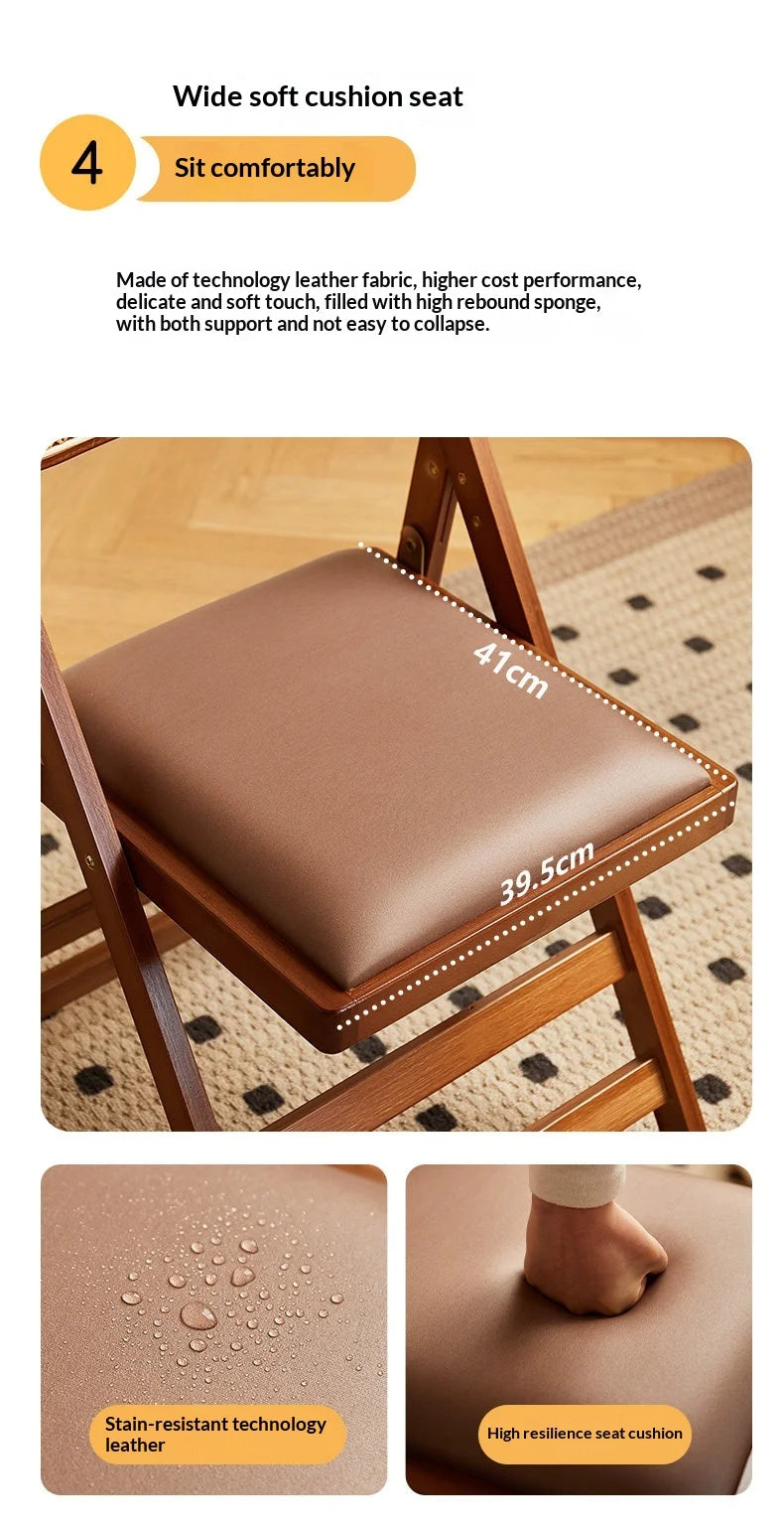 Foldable Wooden Bar Stool High Counter Stool Rattan Back Modern Minimalist Kitchen Island Breakfast Bar Dining Room Furniture