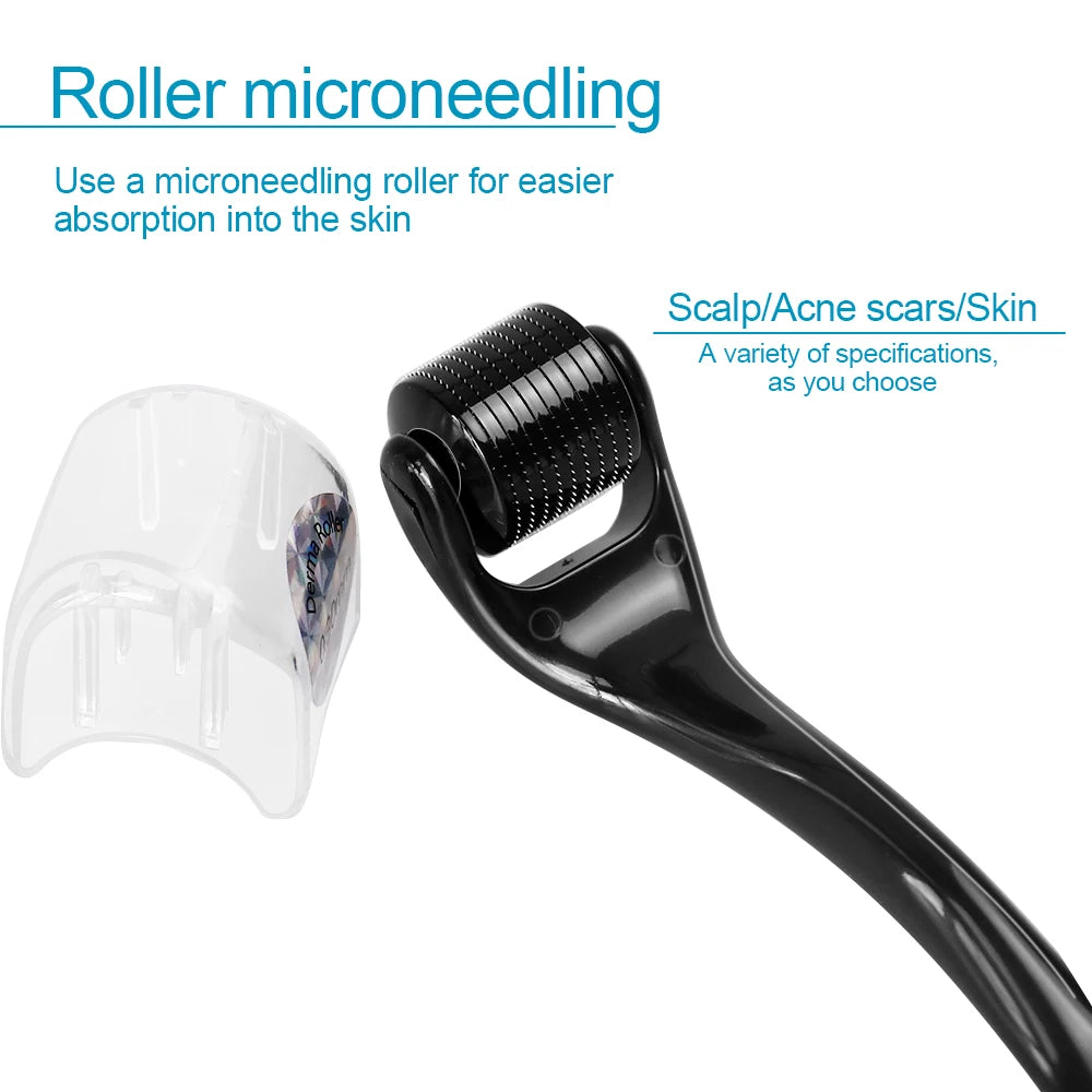 DRS 540 Dermaroller Facial Skin Care Titanium Derma Roller Micro Needle Roller for Hair Regrowth Beard Growth Face Beauty Device