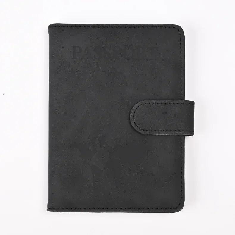 Leather Passport Holder Travel Wallet with ID Credit Card Slot PU Leather Passport Covers Case RFID Blocking Passport Protector