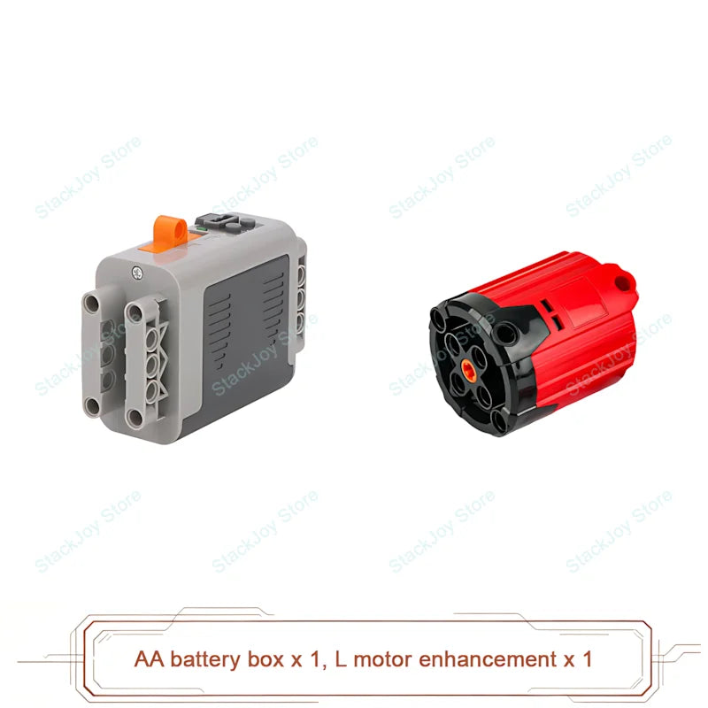 MOC Power Functions M/L/XL Motor Battery Box IR Remote Receiver for RC Car Robot Model Building Blocks Technical Modified Parts