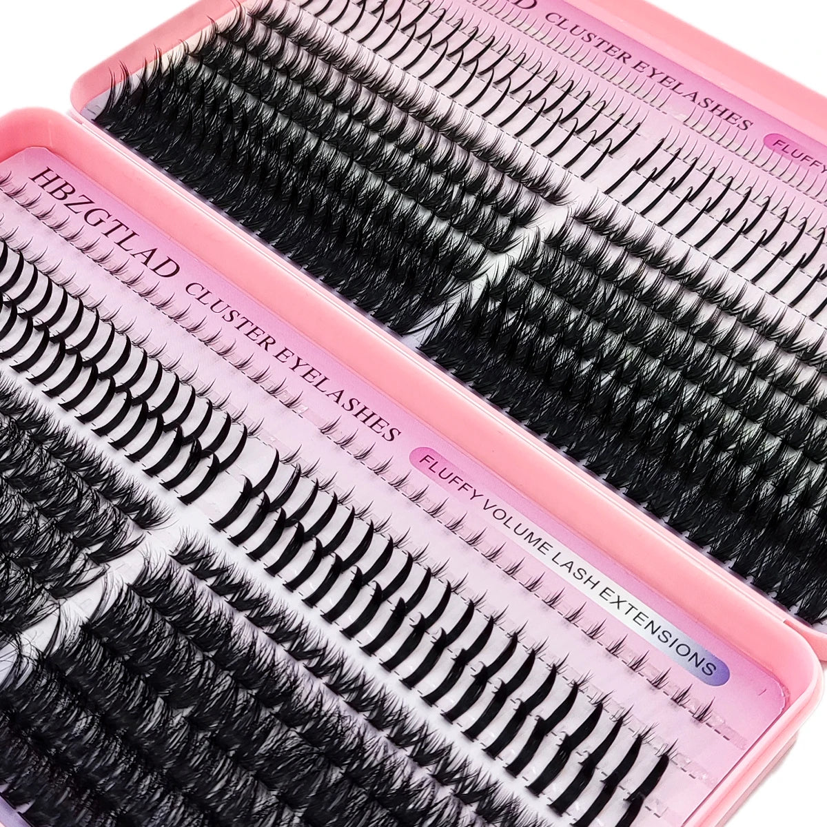 HBZGTLAD Black and Brown Eyelash Clusters 60D-160D Bottom+Spike Clusters Cute Manga Flash Clusters Extended Edition with Spike E