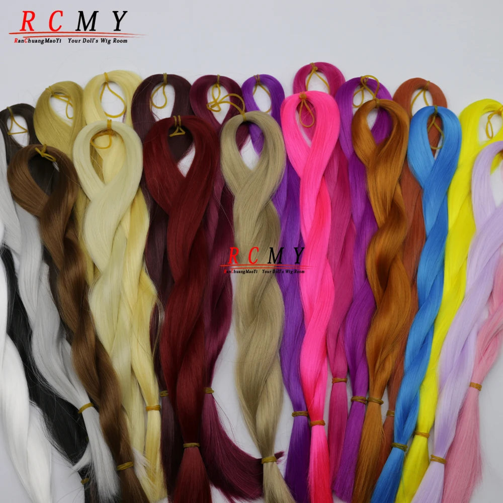 RCMY Soft Silk Doll Hair BJD/SD Blue Doll Wig Heat-resistant Synthetic Nylon Fiber 1/3 1/4 1/6 Doll Accessories