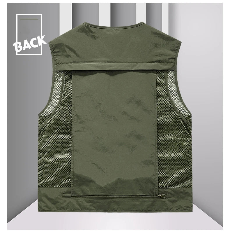FGKKS Men Multi Pockets Vest Men's New Breathable Outdoor Fishing Vest Quality Design Leisure High Tech Male Jacket