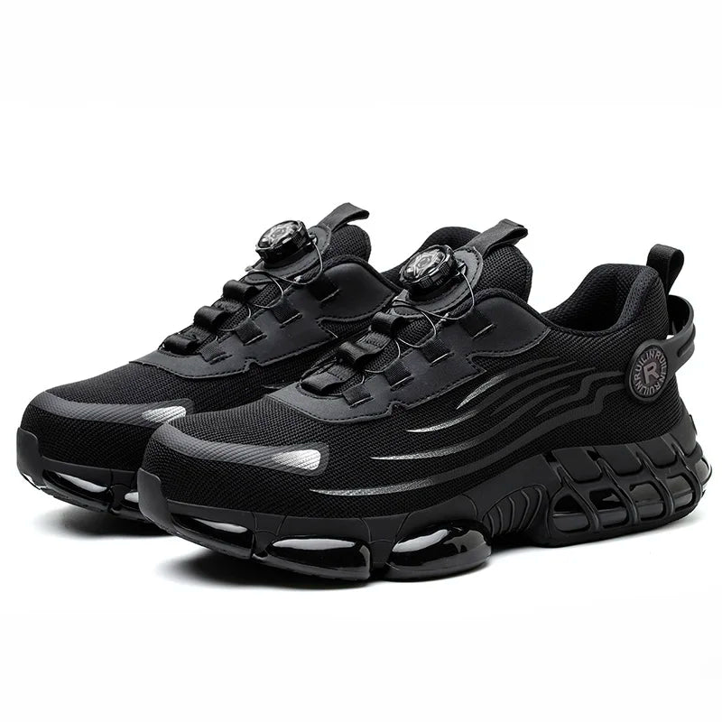 Men's Safety Shoes Protection And Elastic Safety Boots Fashionable Casual Shoes Breathable Odor Protection Men's Work Shoes