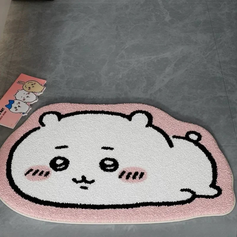 Hot Cartoon Rug Anime Hachiware Usagi Plush Floor Mat Bathroom Non-Slip Carpet Car Cushion Soft Living Room Decor Gifts