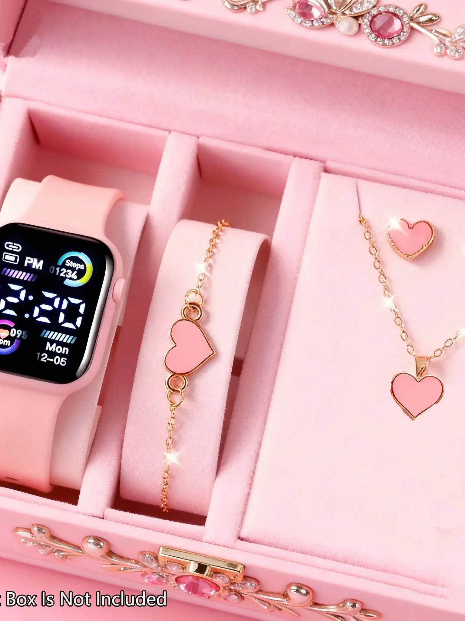 6-piece set of fashion electronic watch necklace earrings ring set for teenagers boys and girls, the best choice for frien watch for women women watches