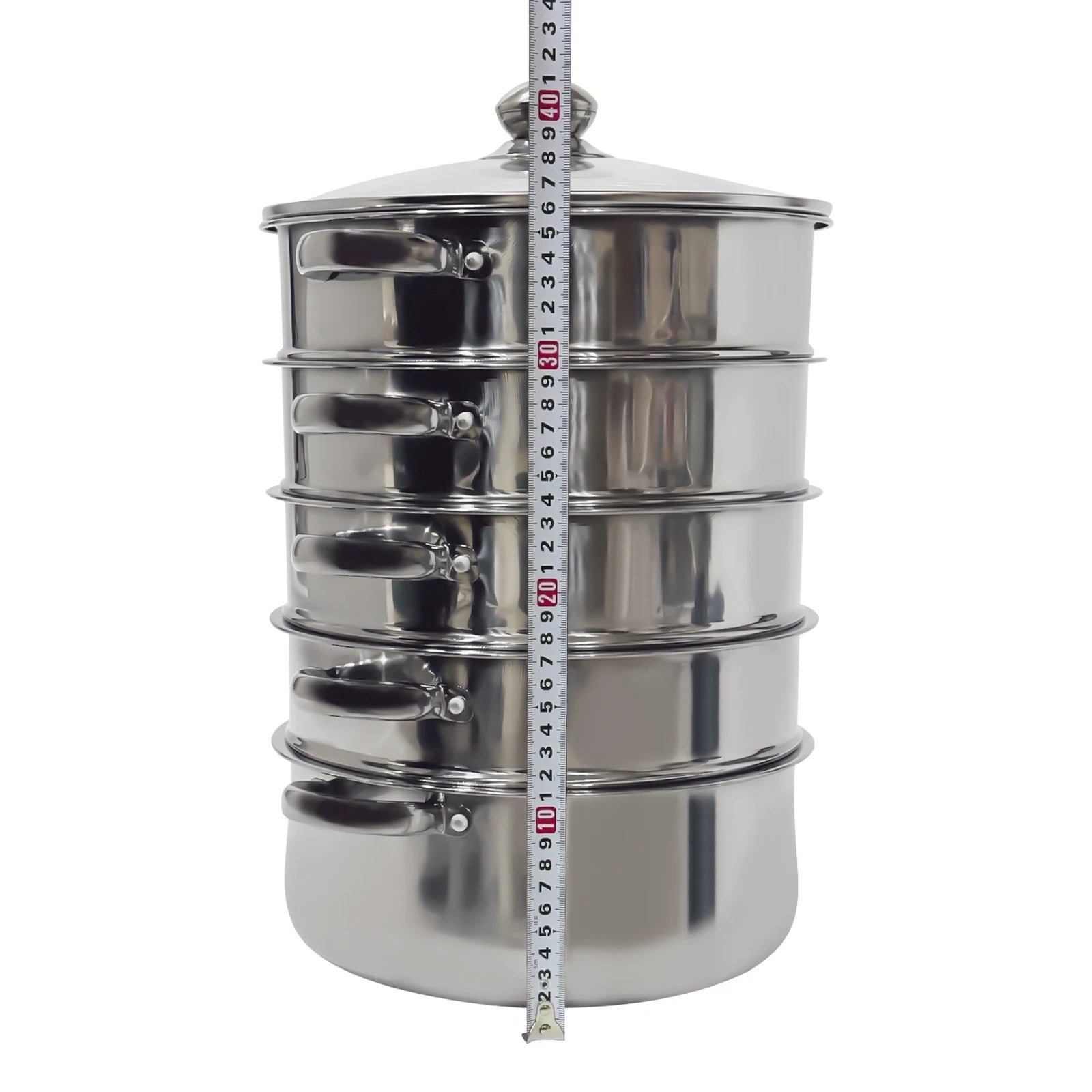 5 Tier 26 / 28 / 30cm Steam Cooker Steamer Pan Cook Food Veg Pot Stainless Steel