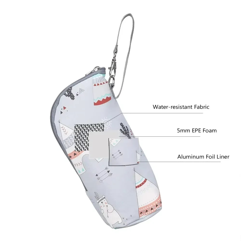 Baby Bottle Insulation Bag Universal Aluminum Film Portable Zipper Drink Baby Winter Travel Storage Bag Cup Cover